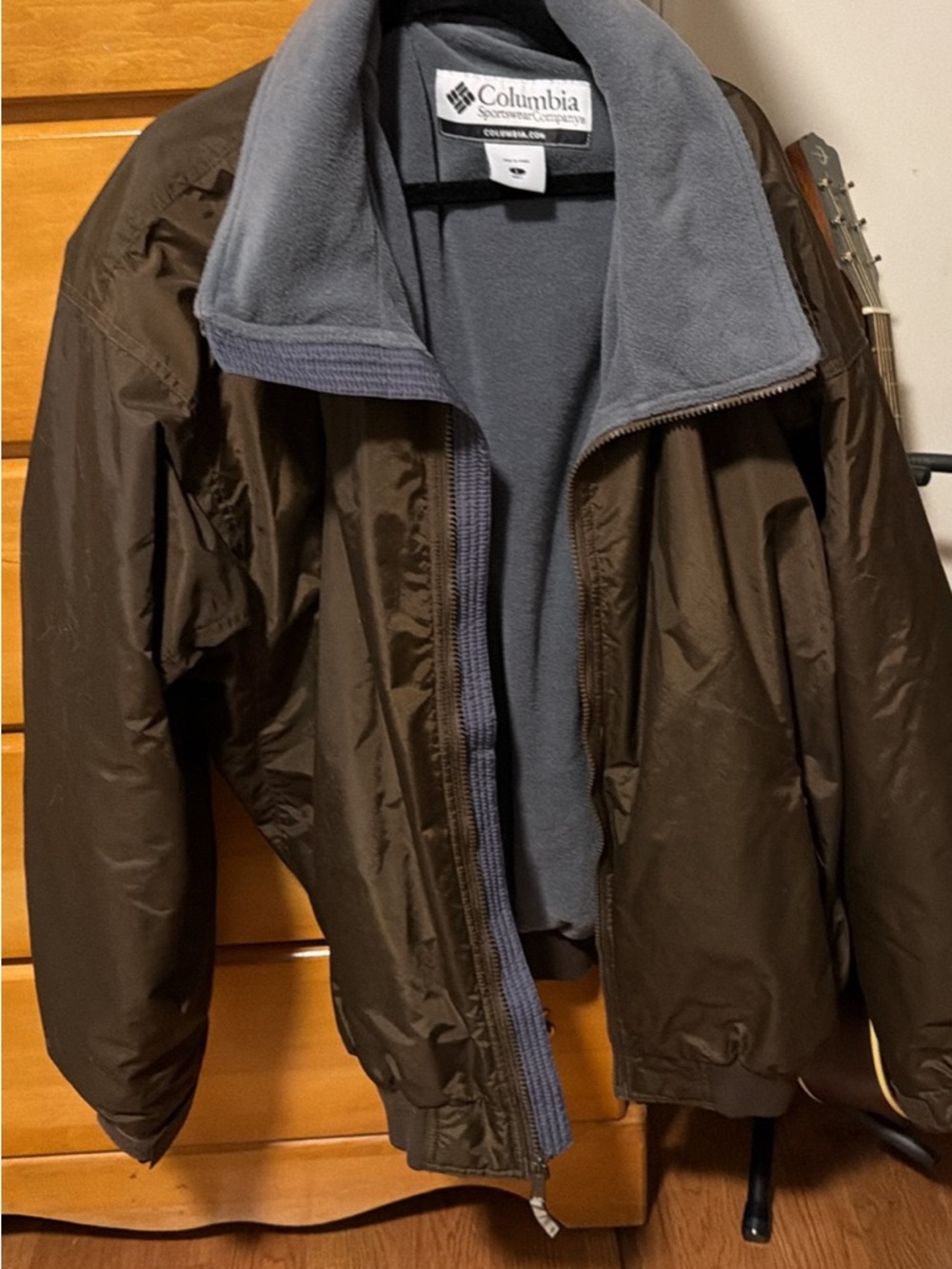 Columbia Men's Brown Shell Jacket with Gray Fleece Liner